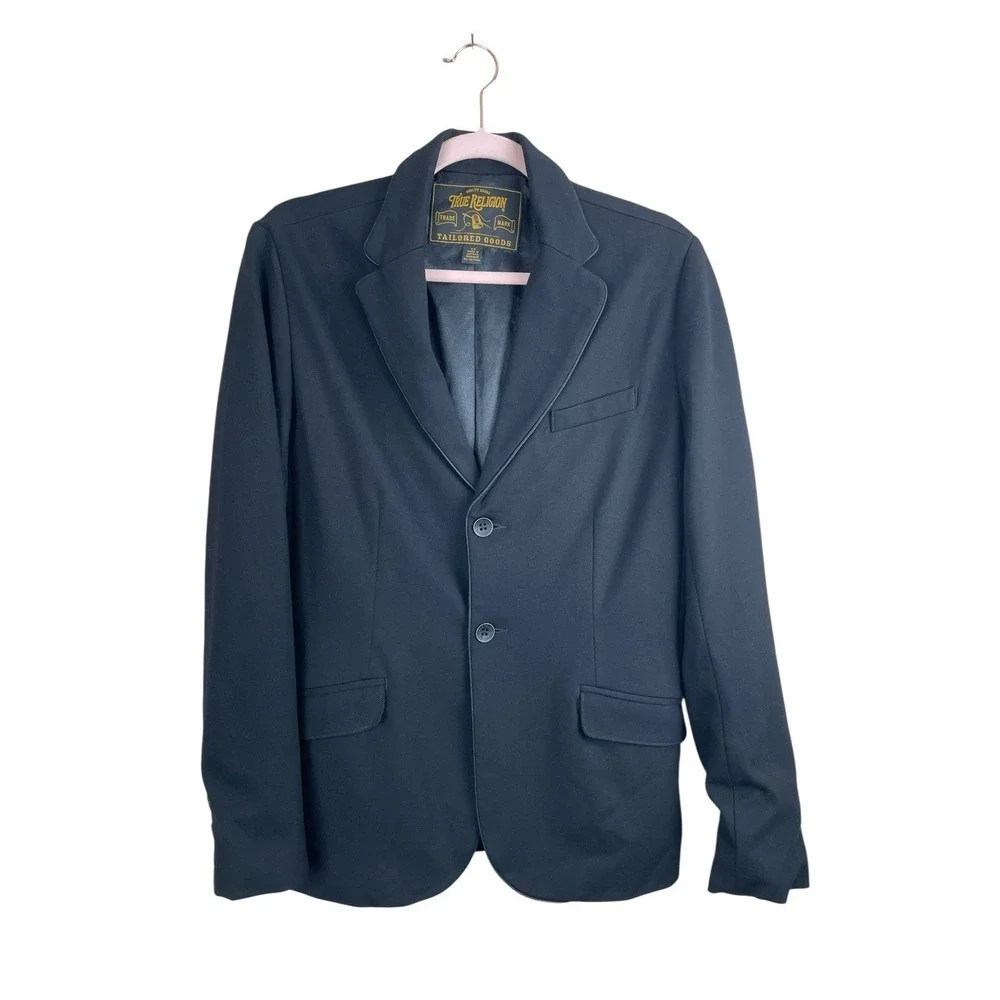 TRUE RELIGION Men's CASUAL TAILORED PONTE BLAZER JACKET Long Sleeve STRETCH sz S